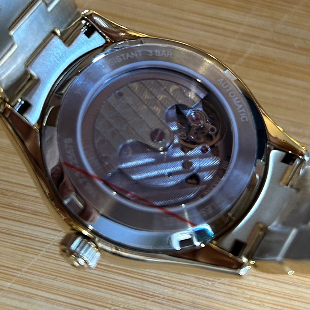 Coach Brooks Automatic Watch with 38mm Pinkish Gold Tone Face & Golden Bracelet - Picture 6 of 8